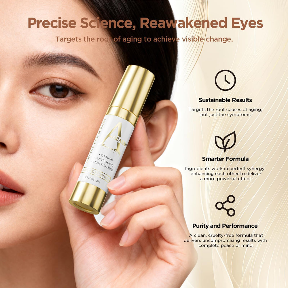 Abarno eye serum with Centella Asiatica supports skin resilience.