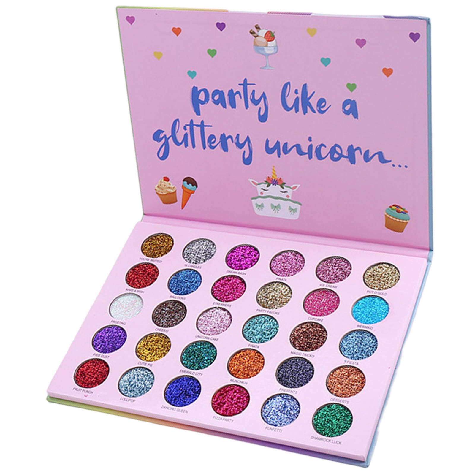 ABELYN swatches 30 colors showing rich glitter pigments for bold accents