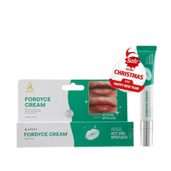 Abera Fordyce Cream packaging close-up highlighting advanced lip care.
