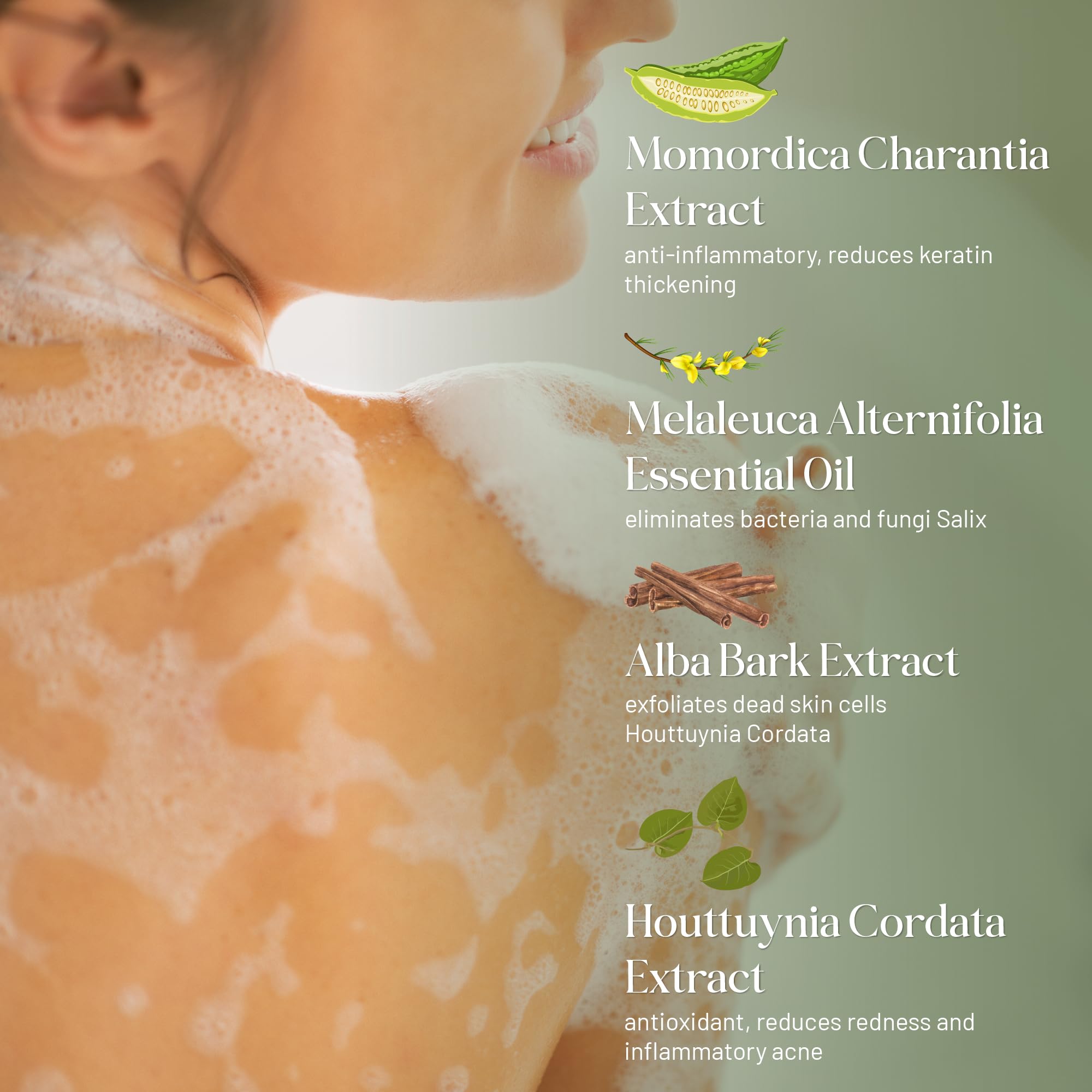 ABERA fresh herbal scent after shower evokes refreshing cleanse