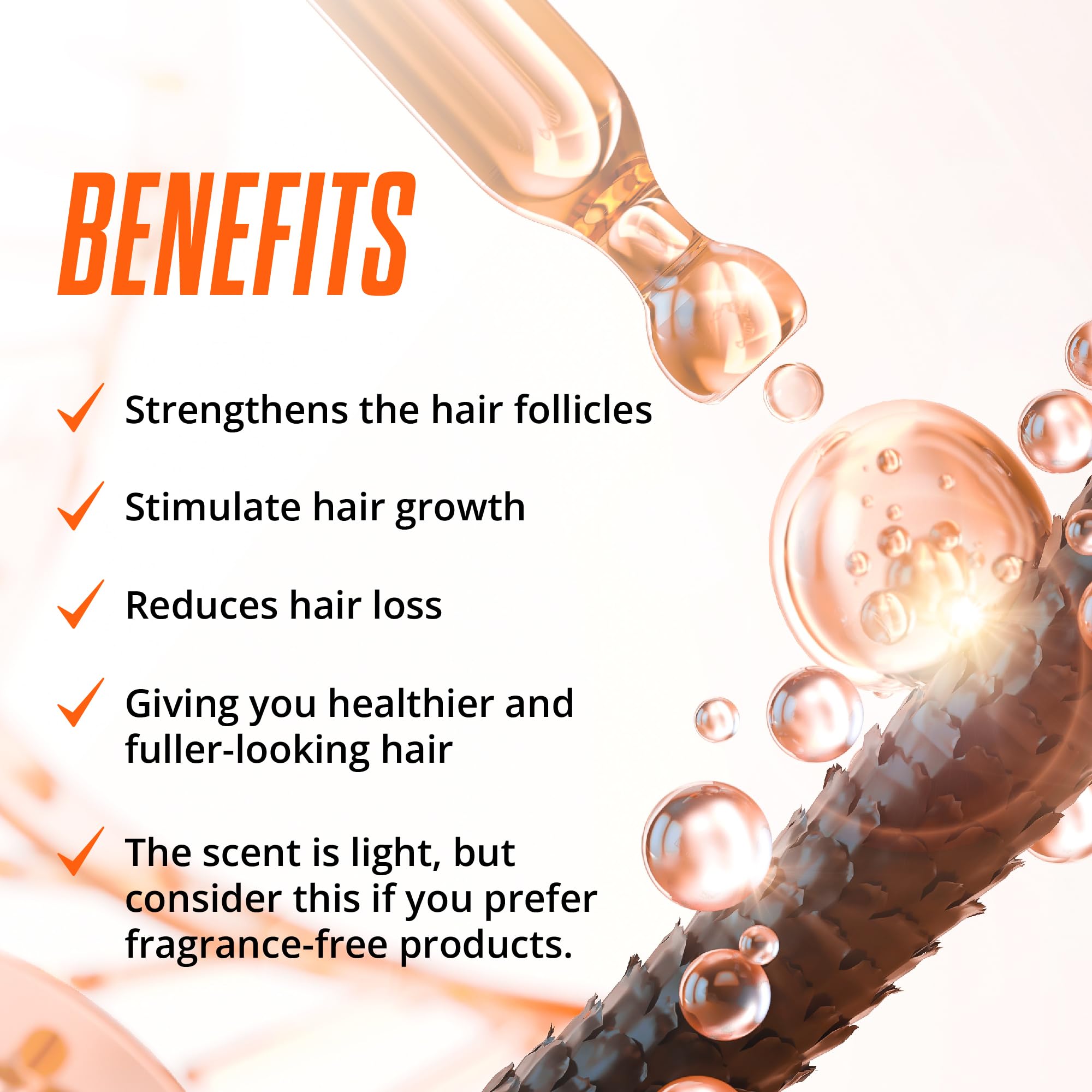 Close-up of applying ABERA serum to thinning areas on the scalp