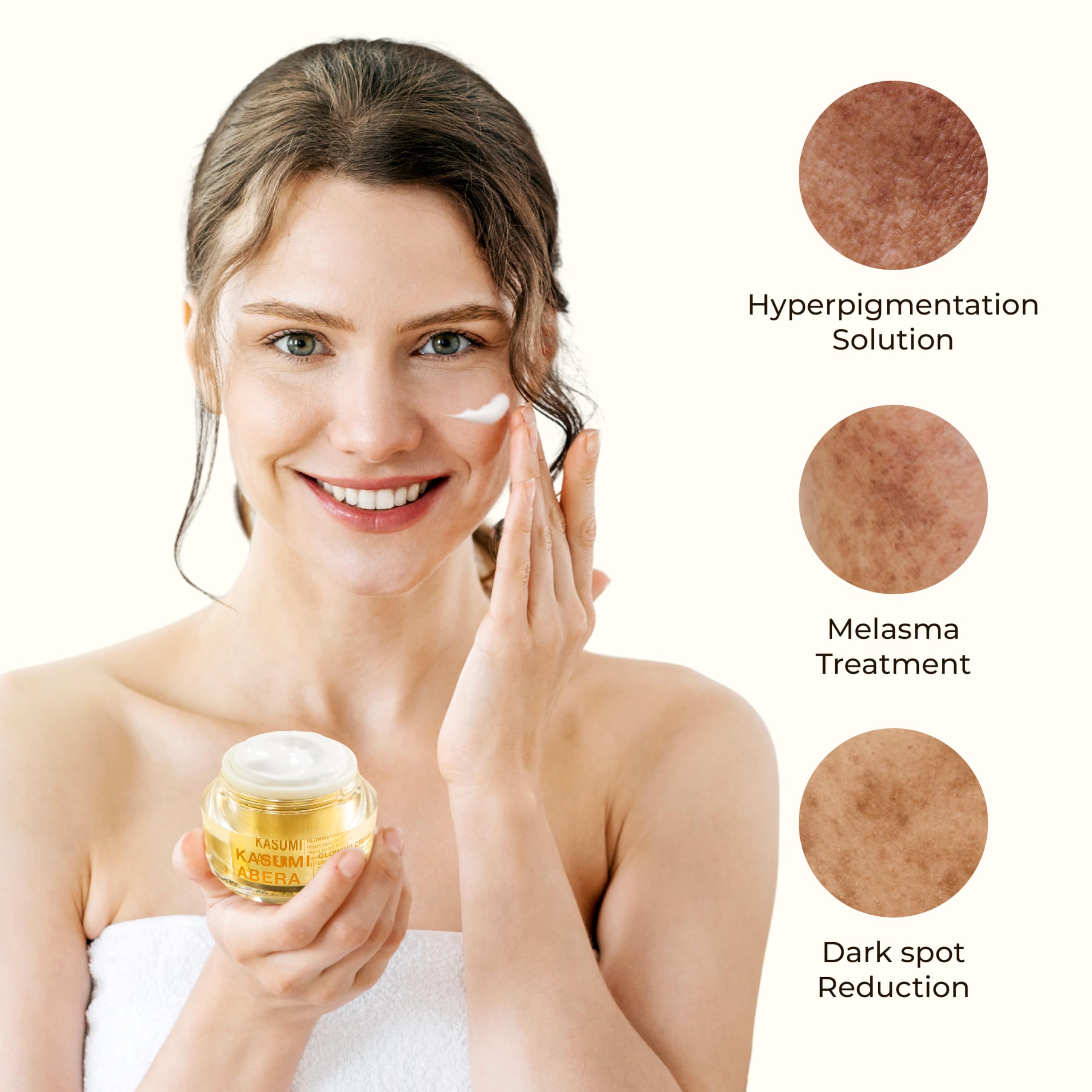 ABERA Kasumi Glowing Cream with Niacinamide and HA highlighting hydrating brightness