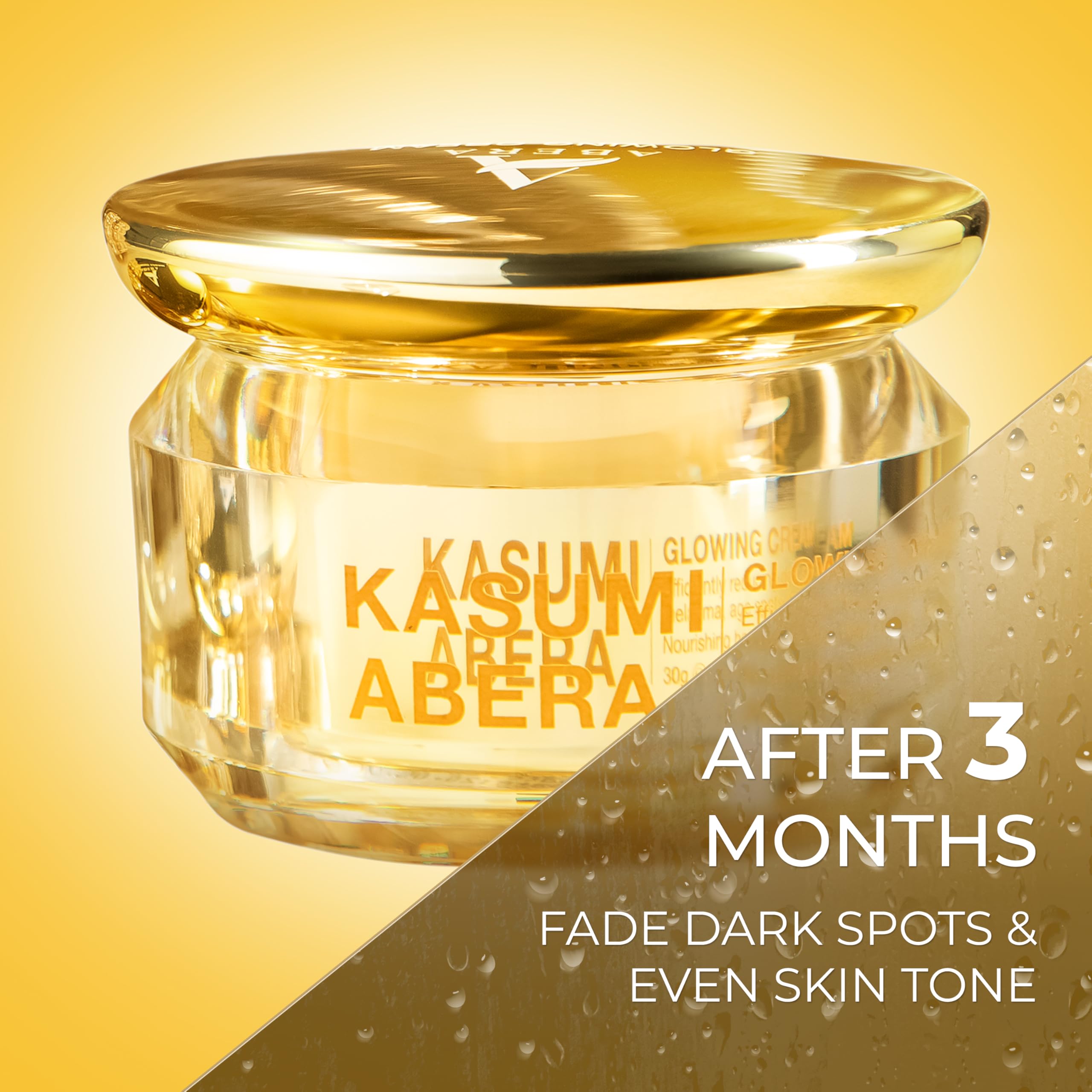 ABERA Kasumi Glowing Cream texture swatch showing creamy hydration