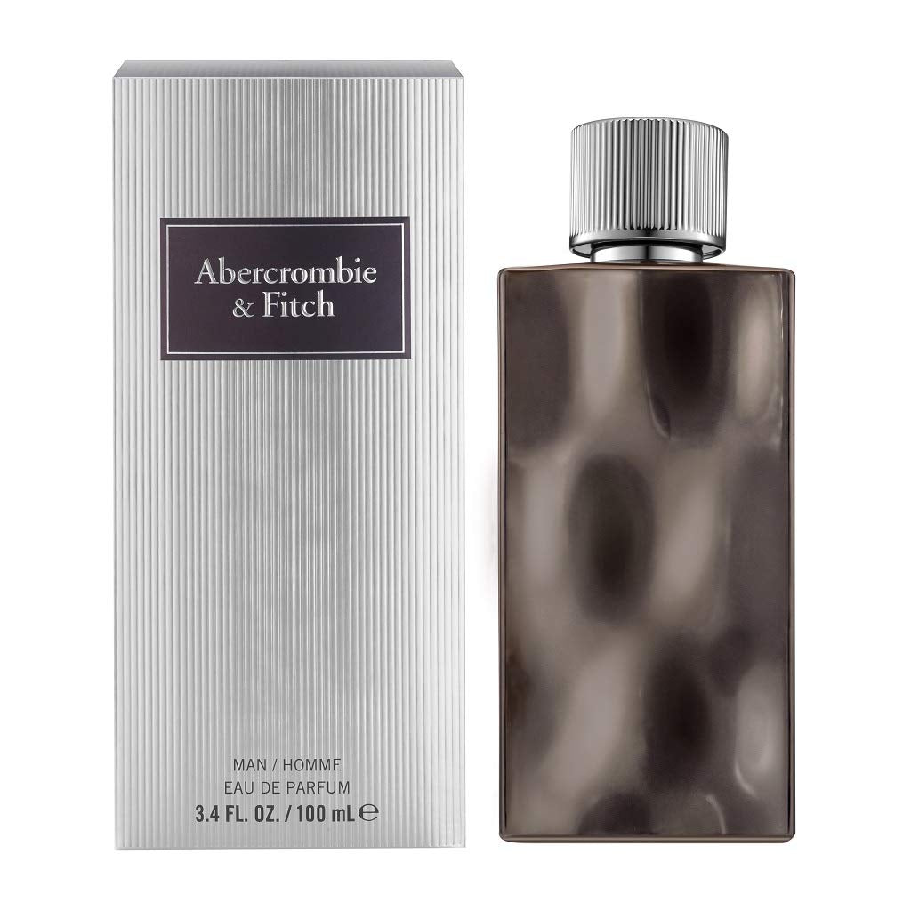 Abercrombie & Fitch First Instinct Extreme bottle front highlights bold masculine design for daily wear.