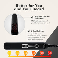 Aberlite EDC beard-straightening-brush in use provides quick neat results