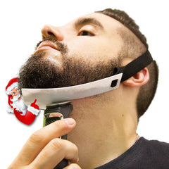 Aberlite FlexShaper 2.0 neckline guide, white close-up, for precise beard shaping.