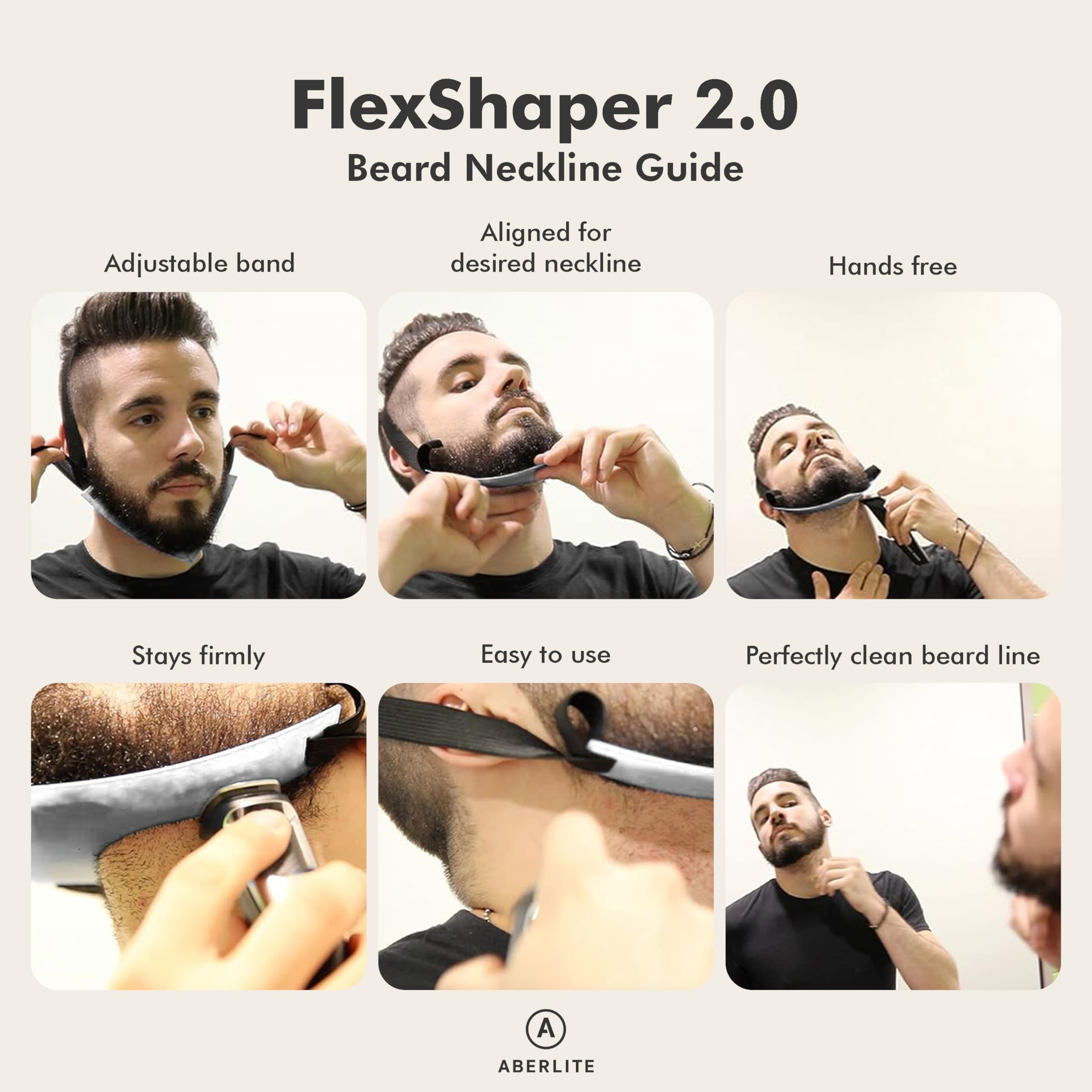 Aberlite FlexShaper 2.0 usage in action highlights quick, consistent beard edges.