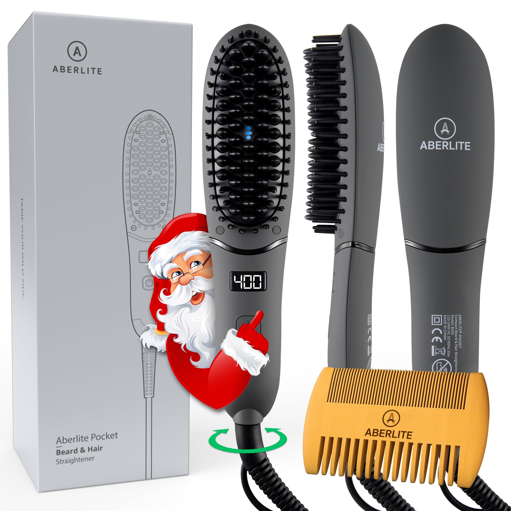 Aberlite Pocket beard straightener compact design for travel-ready grooming and quick styling.