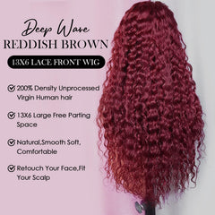 Abhayy Burgundy 13x6 lace front wig Swiss lace comfort close-up