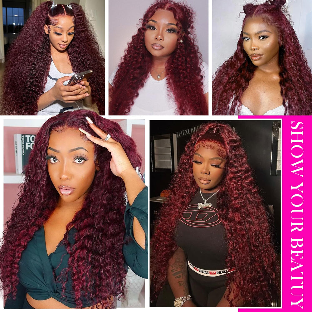 Abhayy Burgundy wig styled for daily wear and special occasions