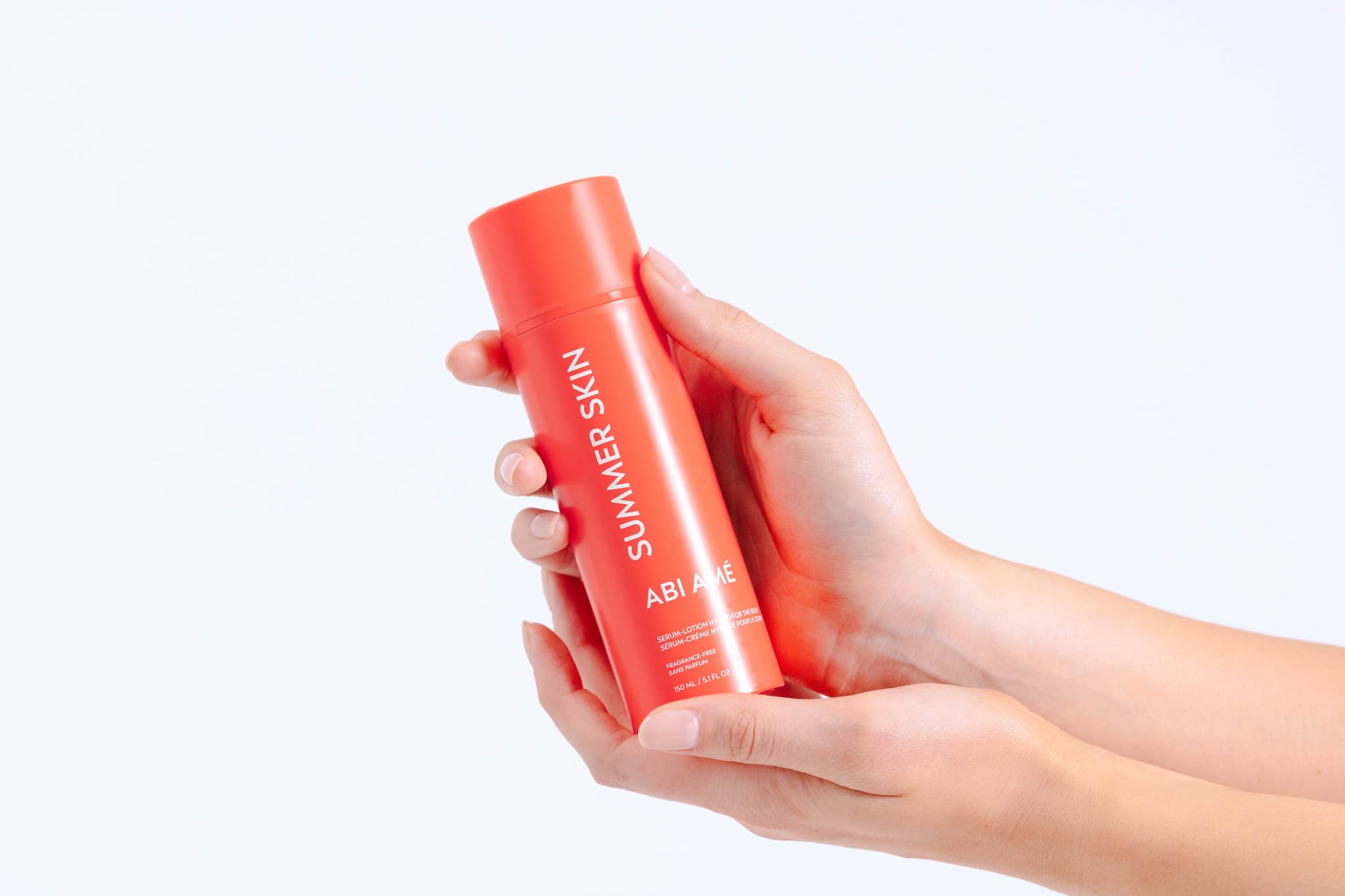 ABI AME Summer Skin 150ml bottle on sink for routine.