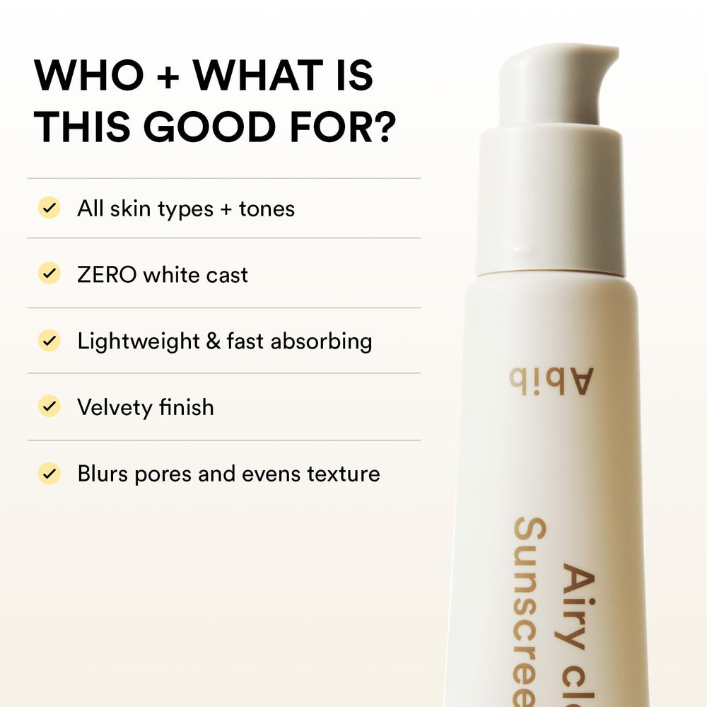 Abib Airy Clear Sunscreen Gel SPF30 suitable for daily use