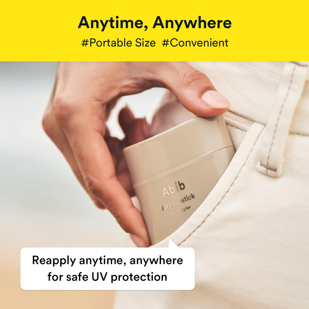 Abib Airy Sunstick semi-matte finish on skin without white cast.
