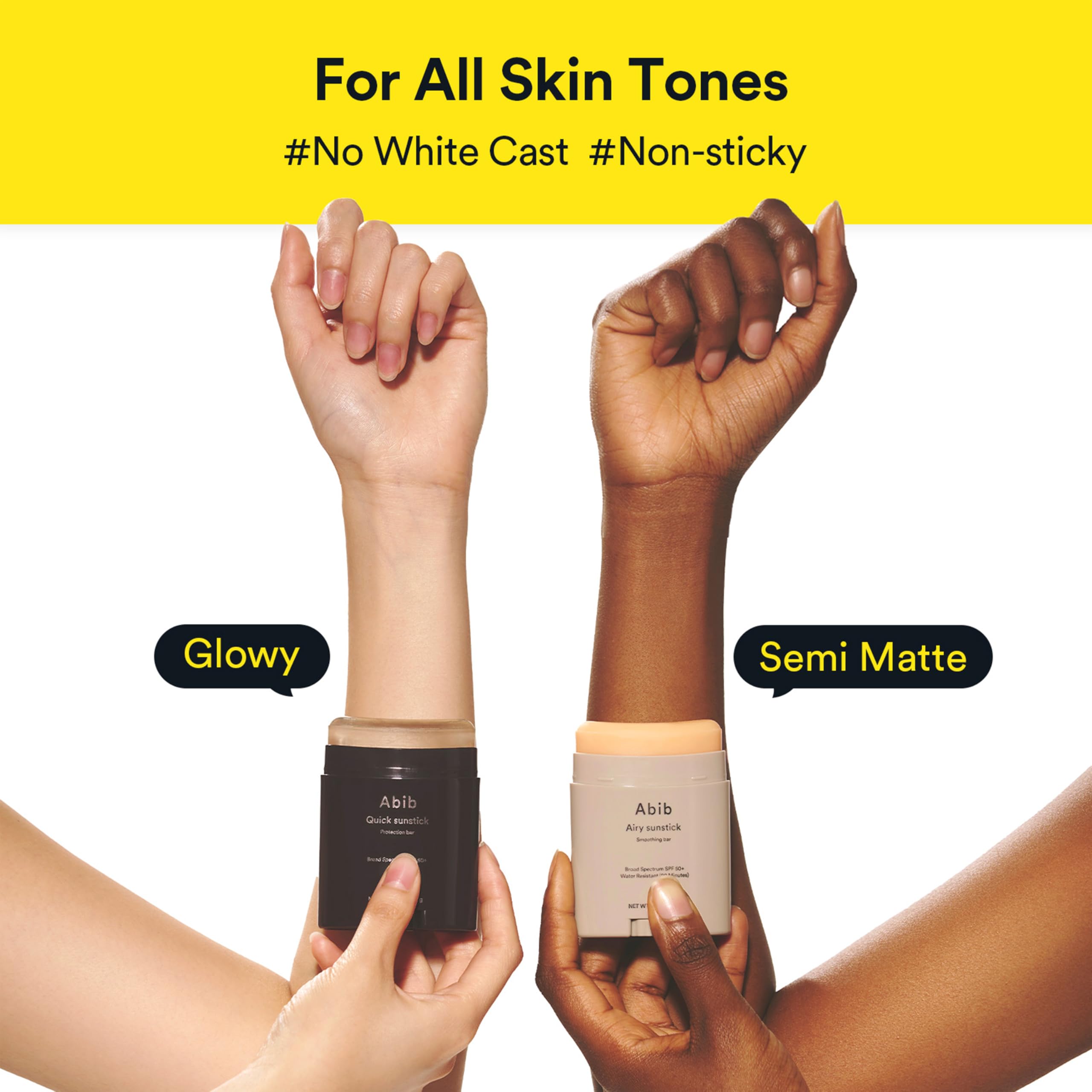 Abib Airy Sunstick water-resistant up to 80 minutes during activity.