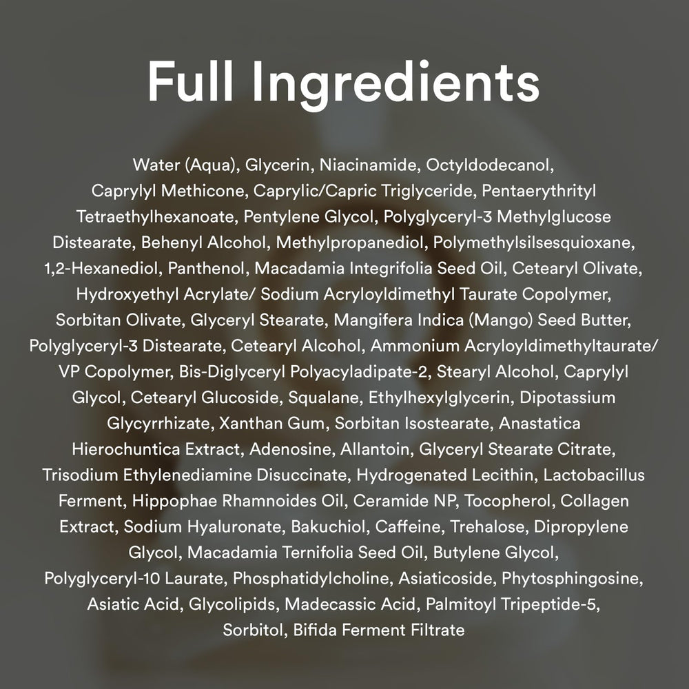 Abib Collagen Eye Crème Jericho Rose ingredients label highlight.