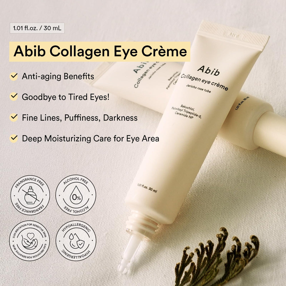 Abib Collagen Eye Crème Jericho Rose packaging communicates premium skincare.