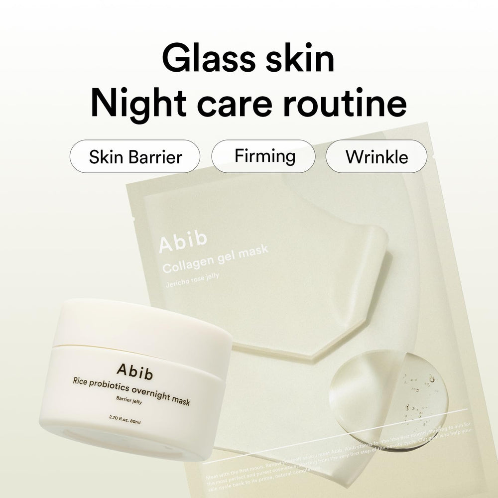 Abib Collagen Gel Mask Jericho Rose palmitoyl tripeptide-5 visible ingredient focus.