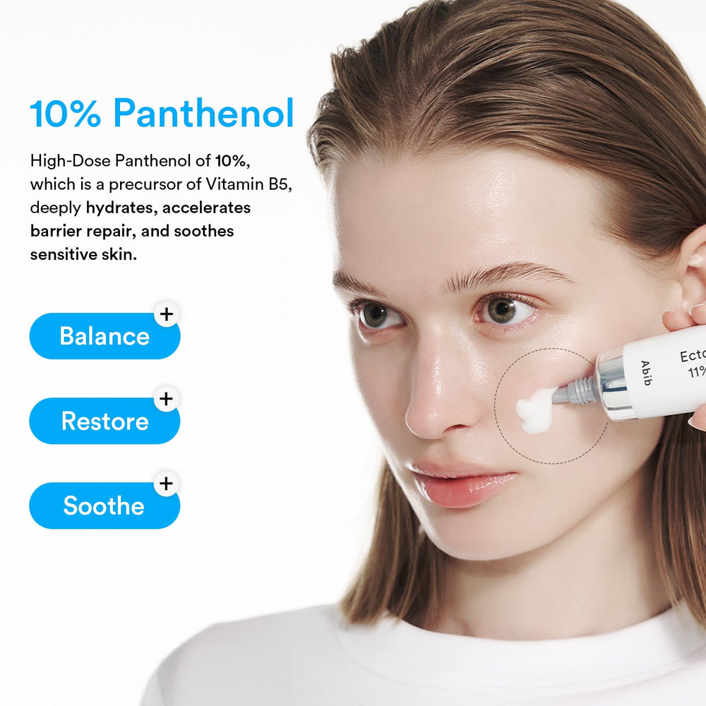 Abib Ectoin Panthenol instant absorption visual emphasizing hydration
