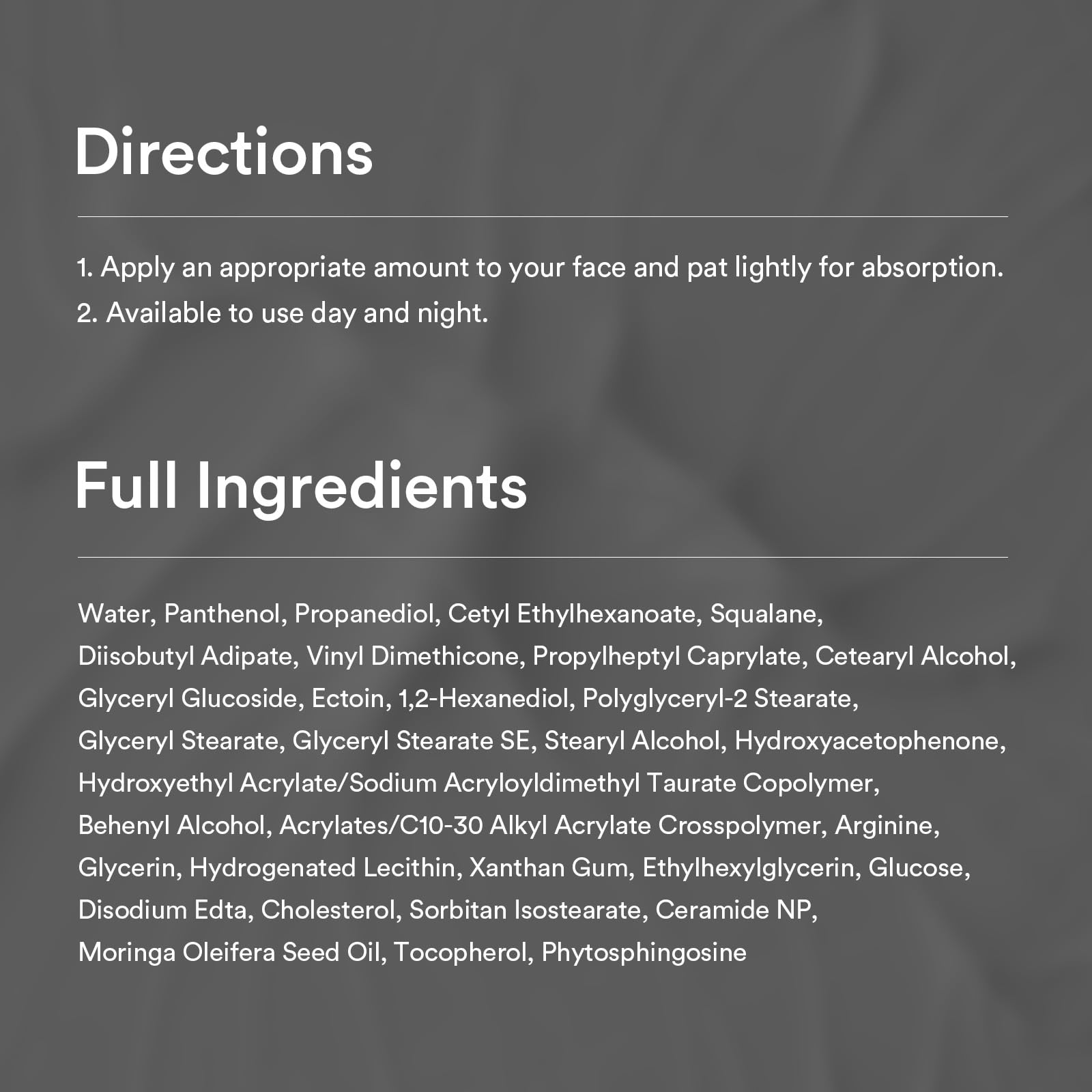 Abib Ectoin Panthenol moisturizer label close-up with clean design