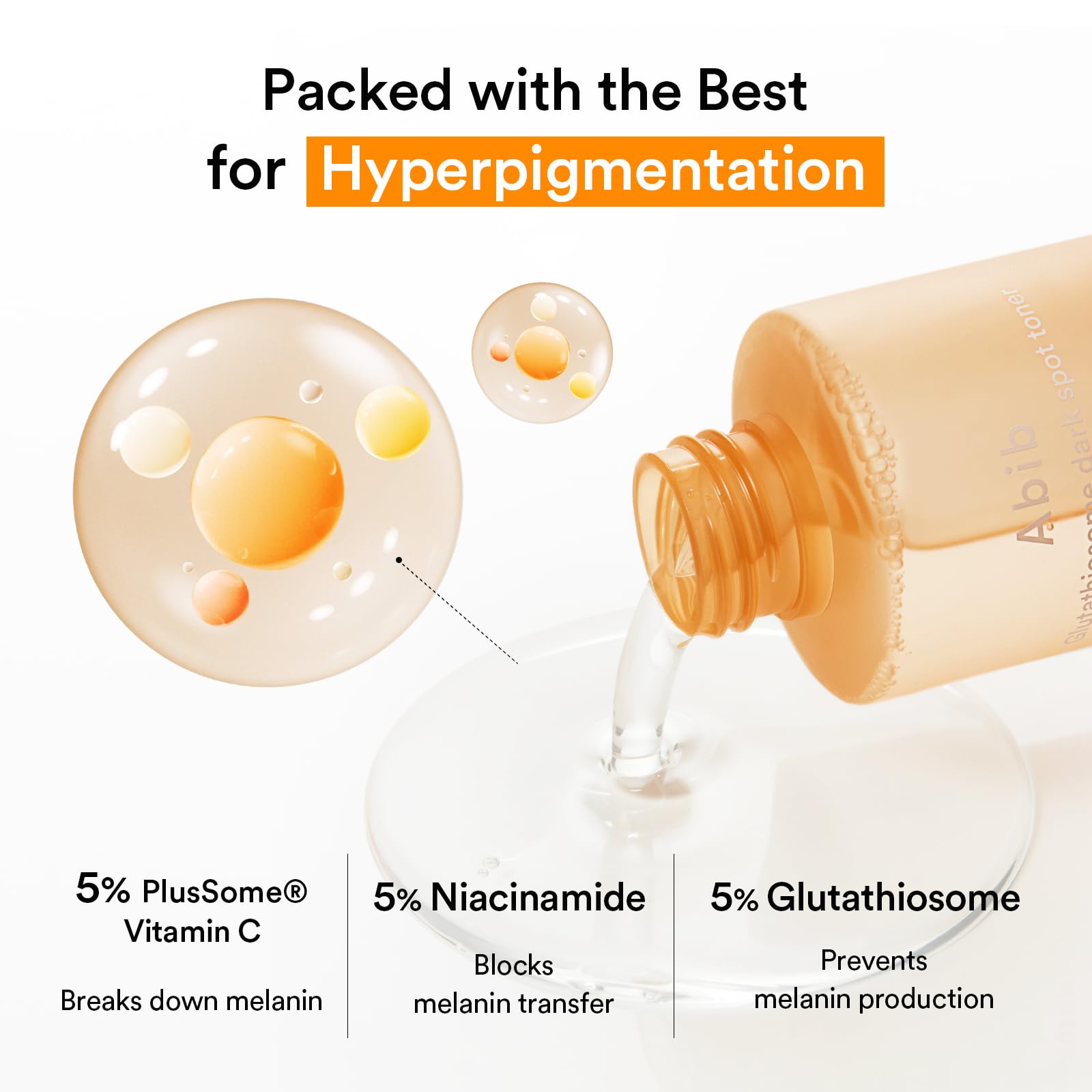 Abib Glutathiosome Dark Spot Toner application routine for nightly skincare.