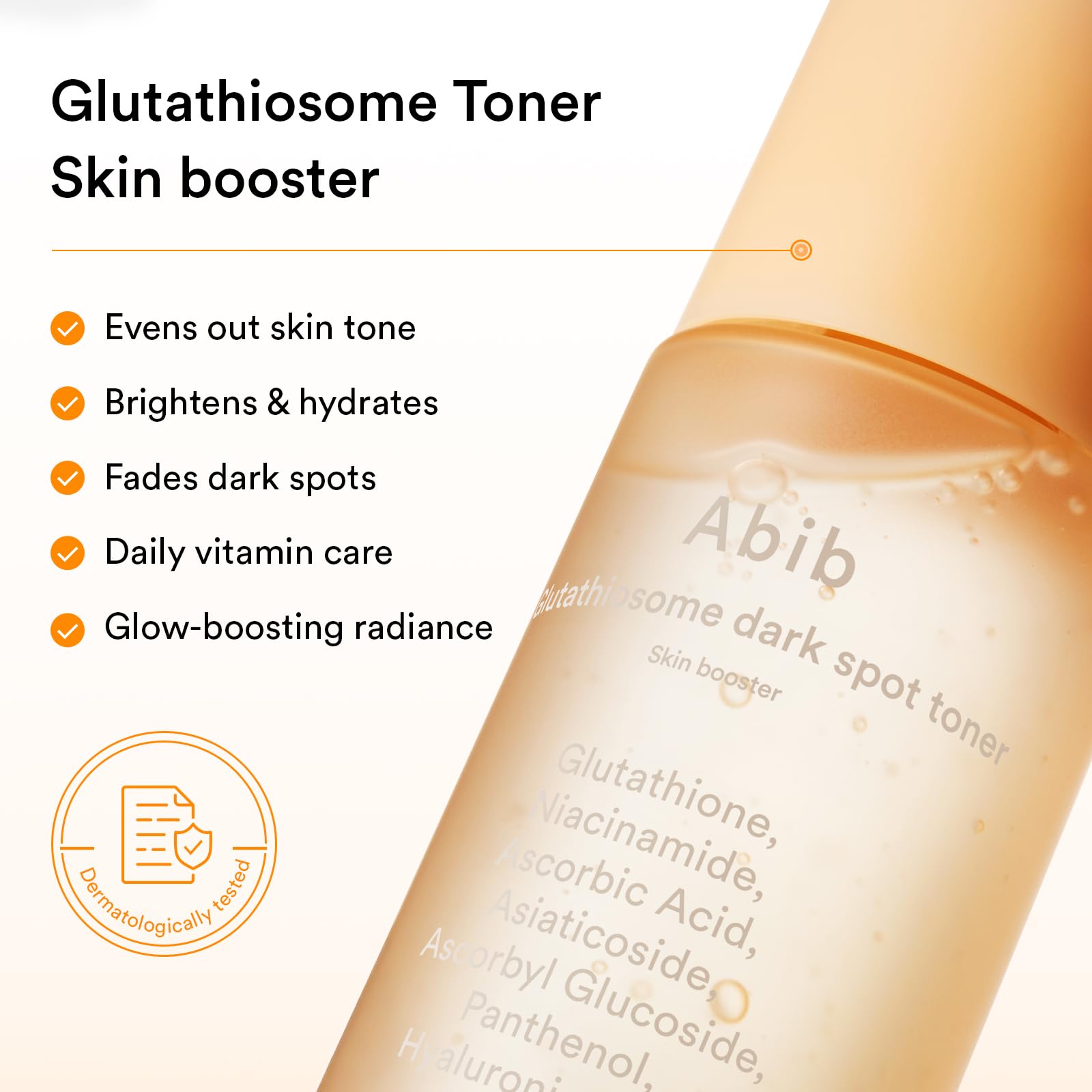 Abib Glutathiosome Dark Spot Toner dispensing pump enables easy use.