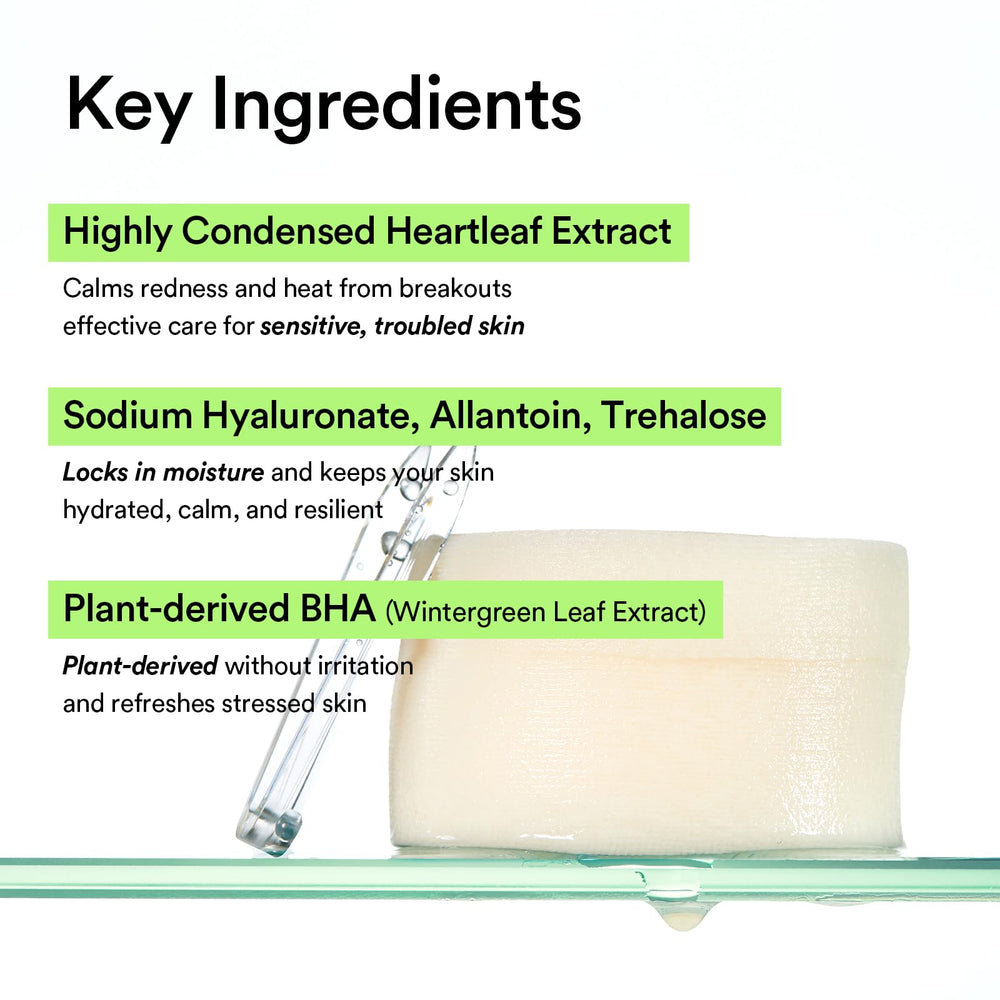 Abib Heartleaf Spot Pad applying to face shows quick cleansing ritual.