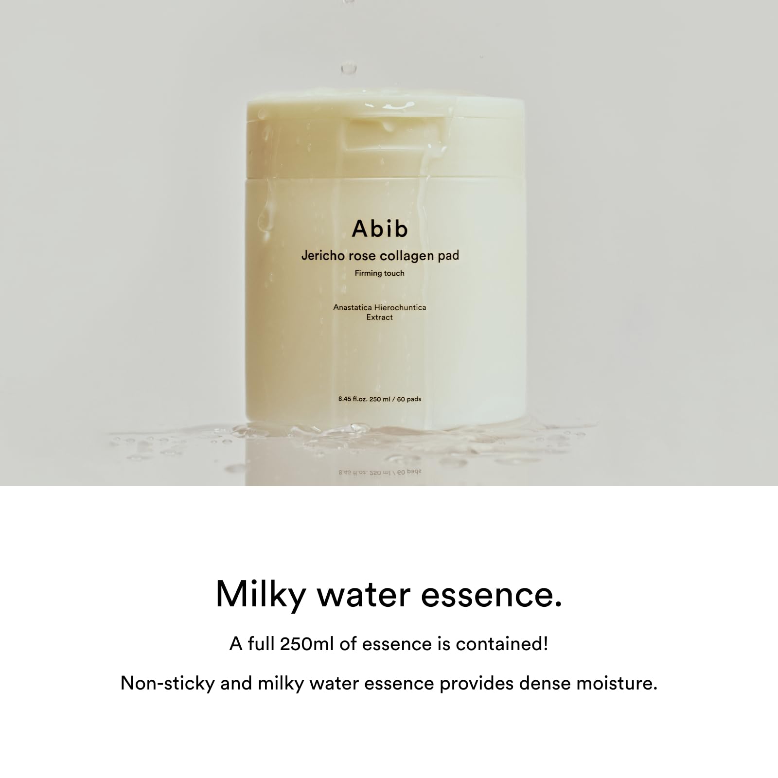 Abib Jericho Rose Collagen Pad toner-soaked pad section showing hydration.