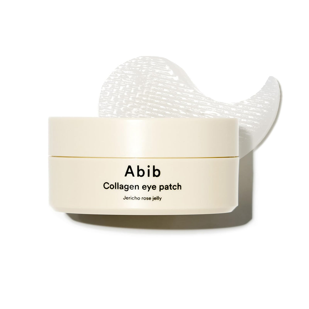 Abib Jericho Rose eye patch jar closeup showing hydration for refreshed under-eye area