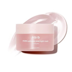 Abib PDRN Collagen Overnight Mask jar shows rich jelly for overnight hydration
