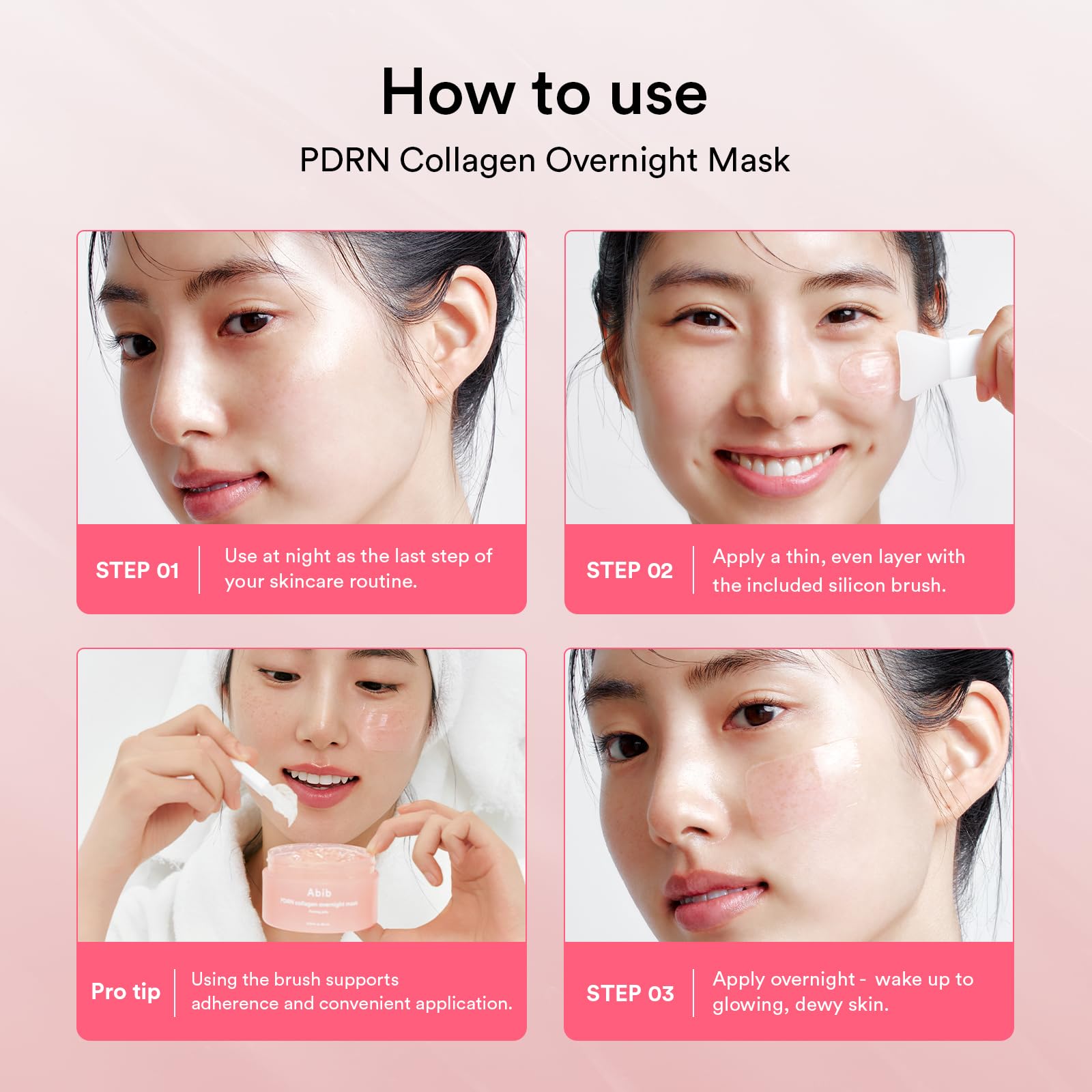 Abib niacinamide and hyaluronic acid components indicate hydration and even tone