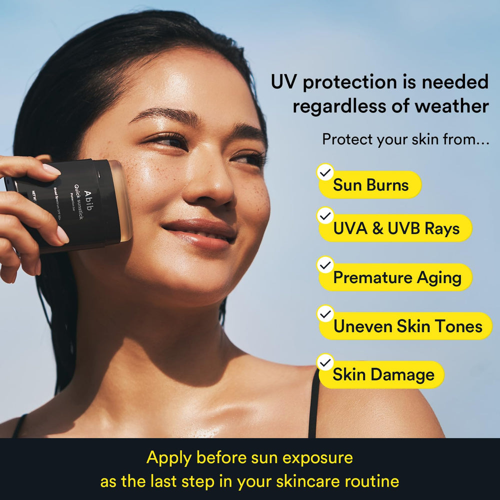 Abib Quick Sunstick can be used under or over makeup.