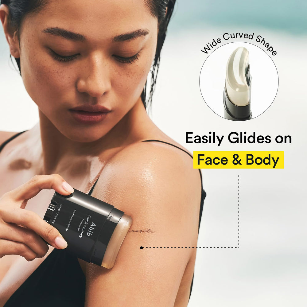 Abib Quick Sunstick transparent formula showing no white cast.