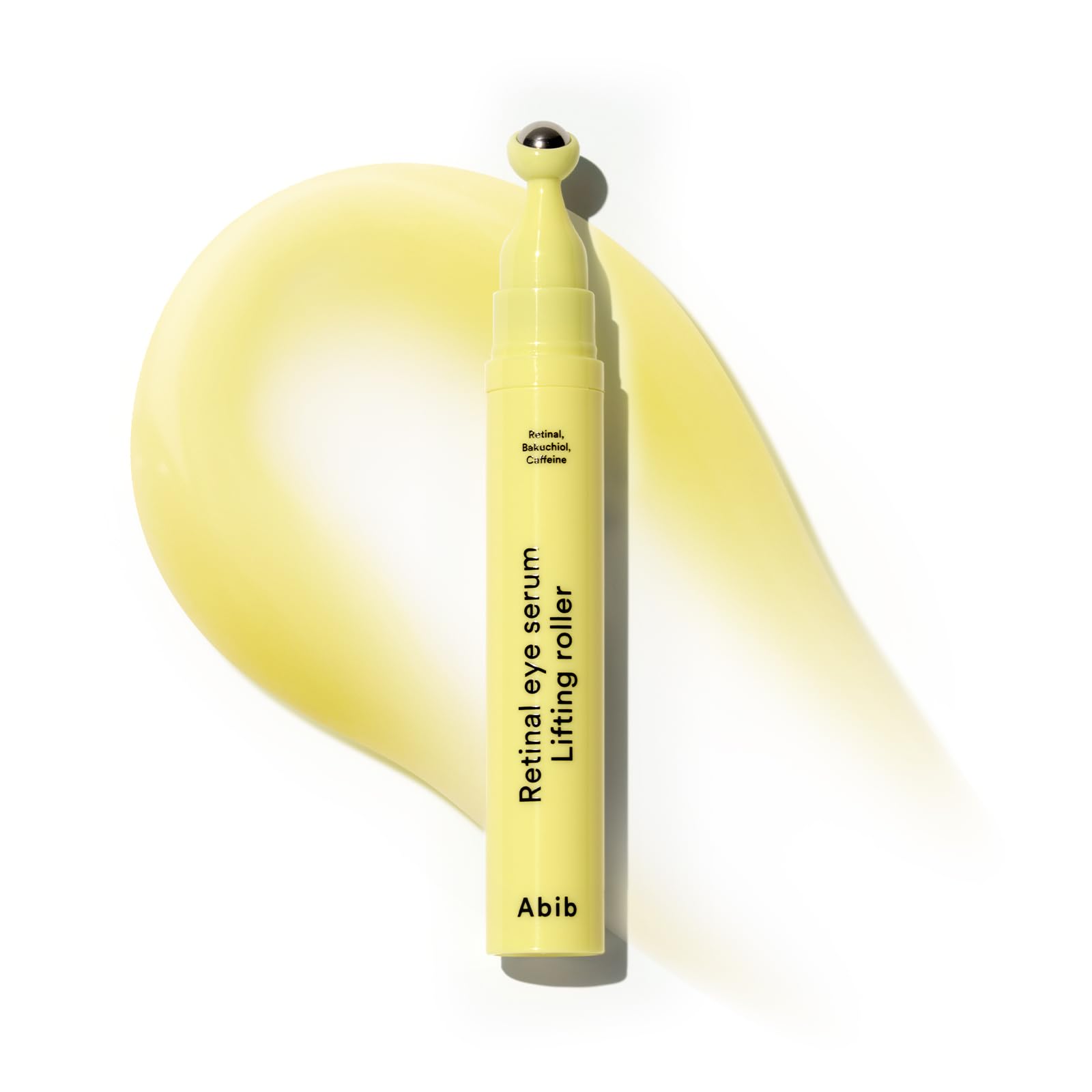 Abib retinal eye serum lifting roller bottle closeup for targeted anti-aging around eyes.