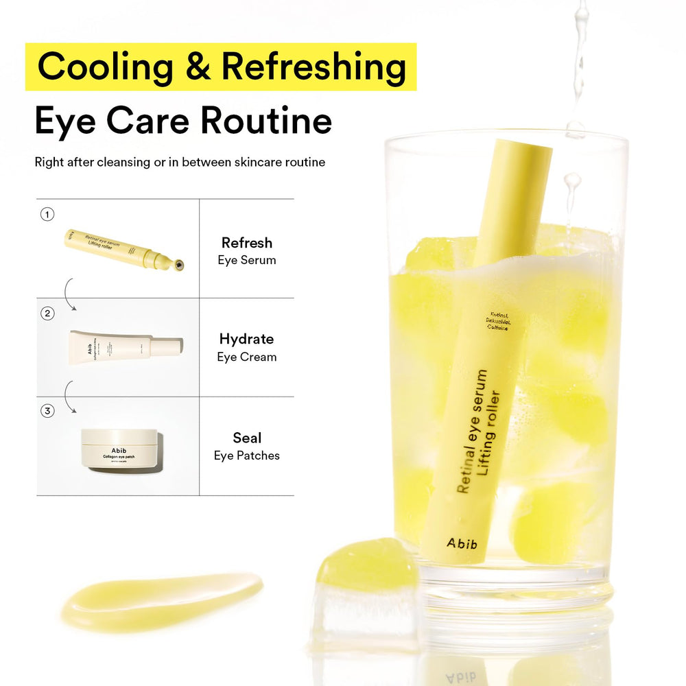 Abib retinal eye serum lifting roller travel size pack demonstrates portability.