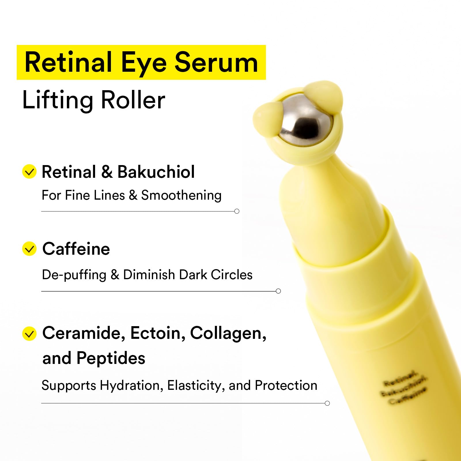 Abib Retinal Eye Serum near under-eye area for puffiness reduction.