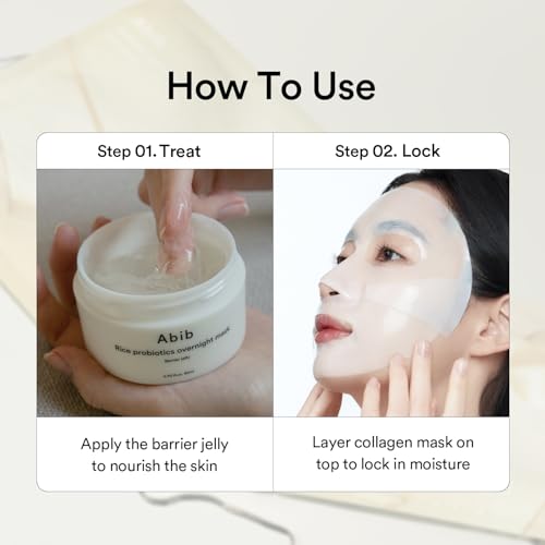 Abib Rice Probiotics Overnight Mask on skin after sleep hints dewy, nourished results