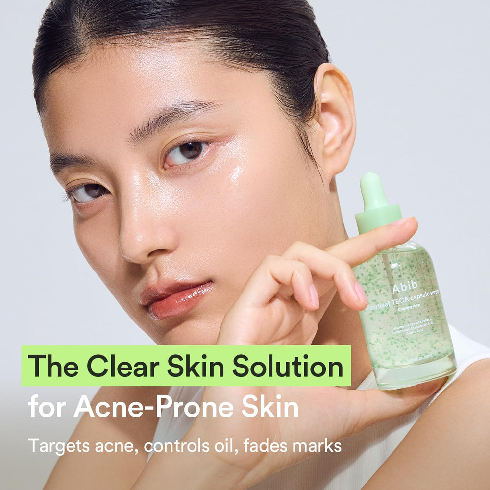 Abib TECA capsule oil capsules inside serum; deep hydration for calm skin.