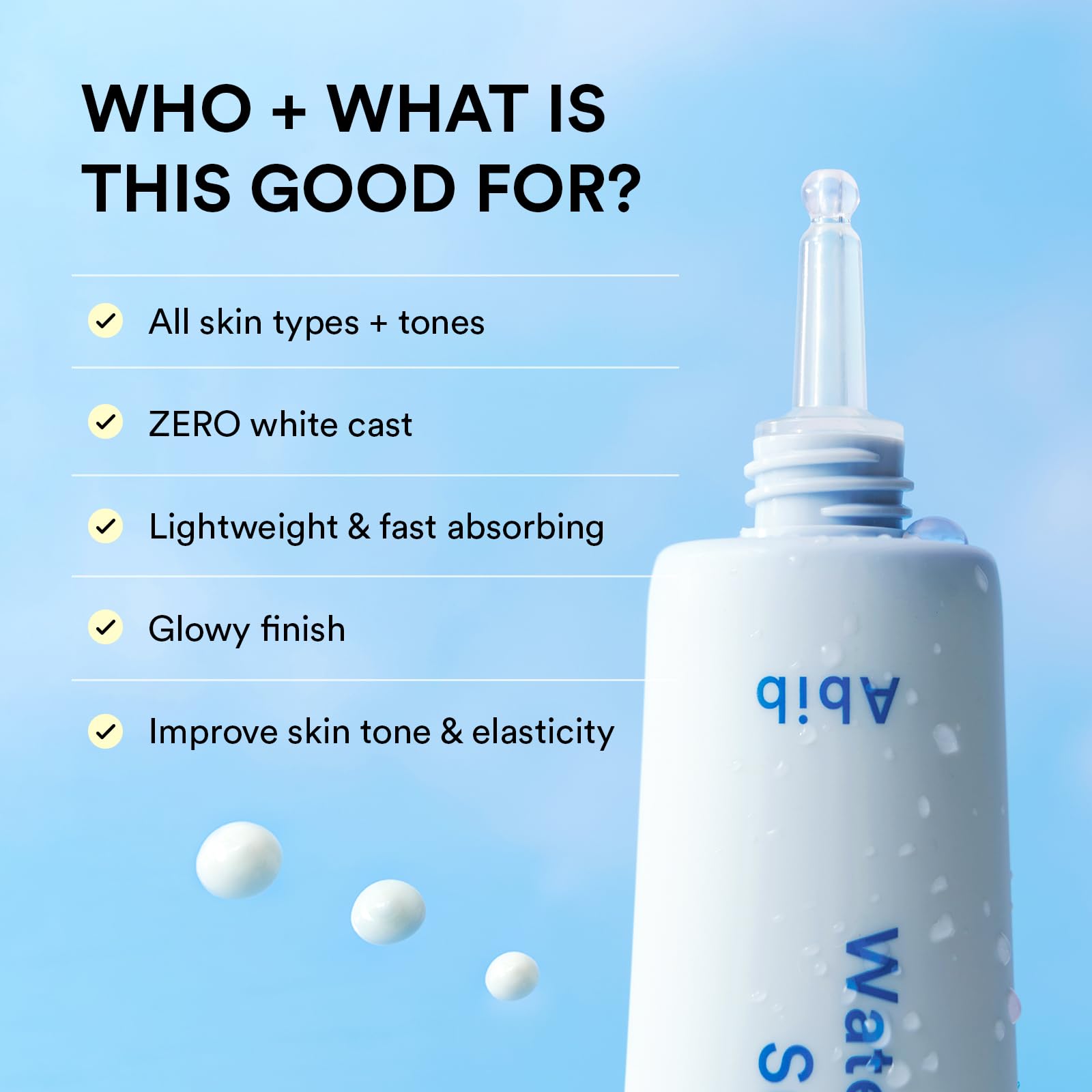 Abib Watery Hyaluron Sunscreen packaging tube for daily use.