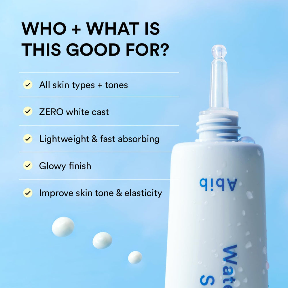 Abib Watery Hyaluron Sunscreen packaging tube for daily use.