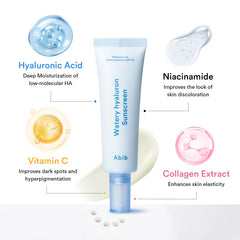 Abib Watery Hyaluron Sunscreen transparent formula shows no white cast.