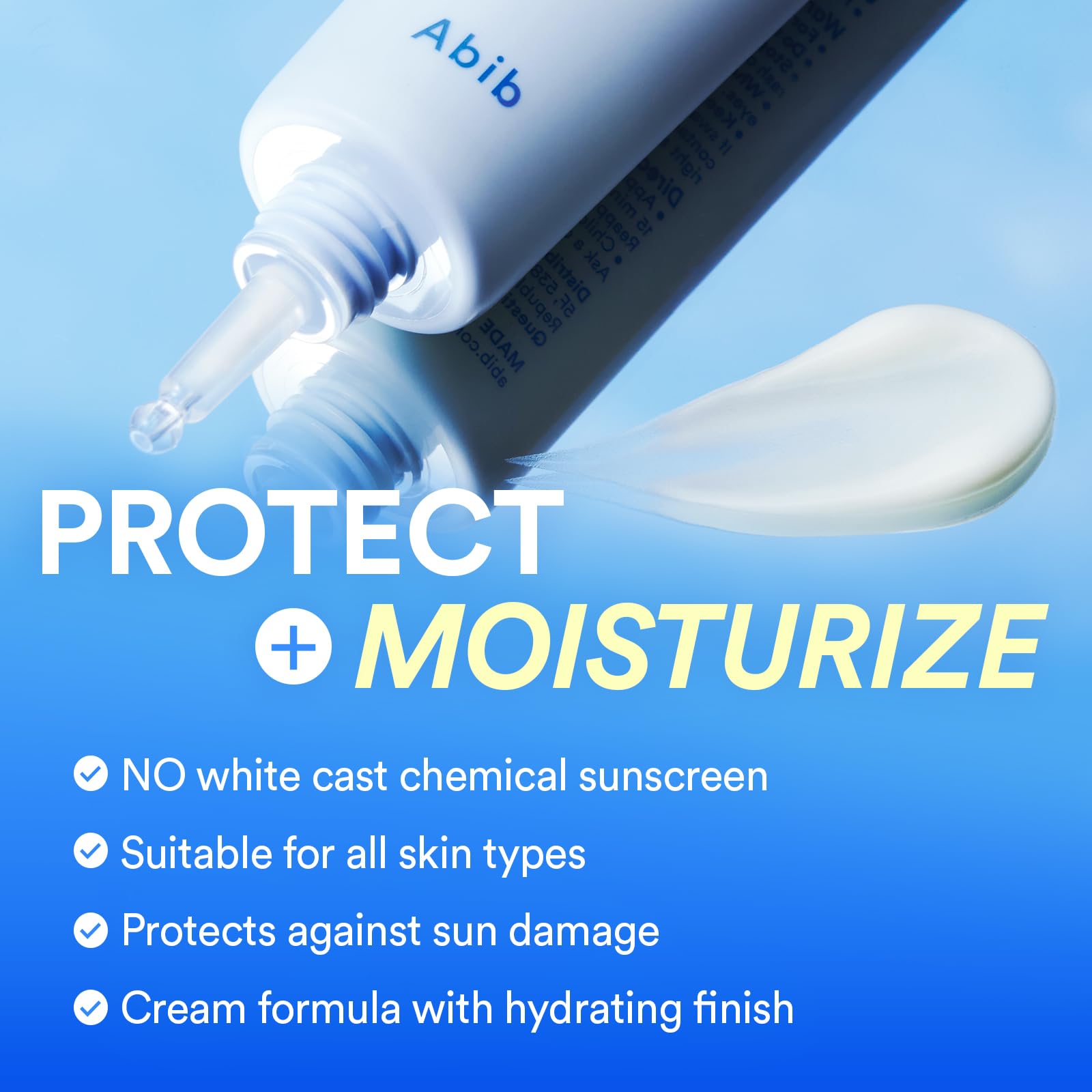 Abib Watery Hyaluron Sunscreen watery gel texture spreads quickly for makeup-ready skin.