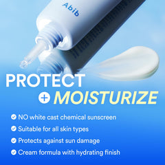 Abib Watery Hyaluron Sunscreen watery gel texture spreads quickly for makeup-ready skin.