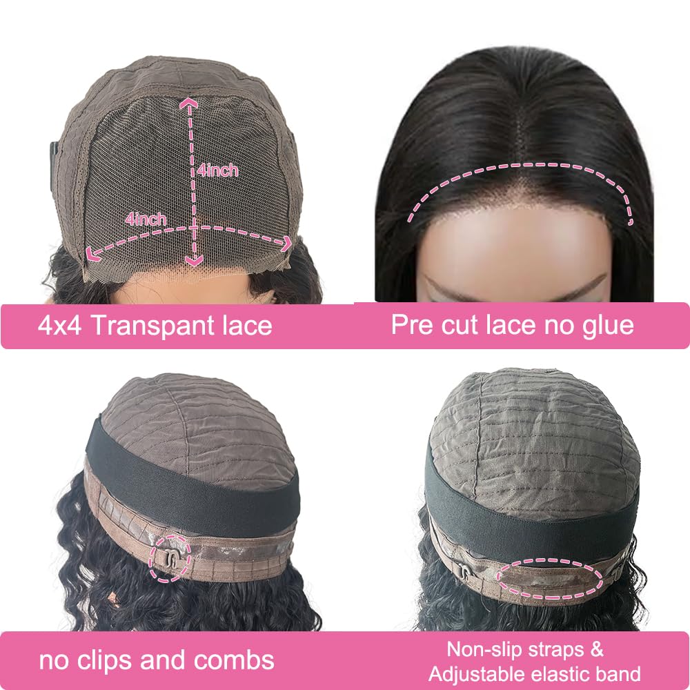 Ablvari Curly Bob Wig adjustable band close-up demonstrates customizable fit