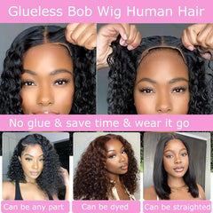 Ablvari Curly Bob Wig bleached knots close-up illustrates natural hairline melt for flawless blend