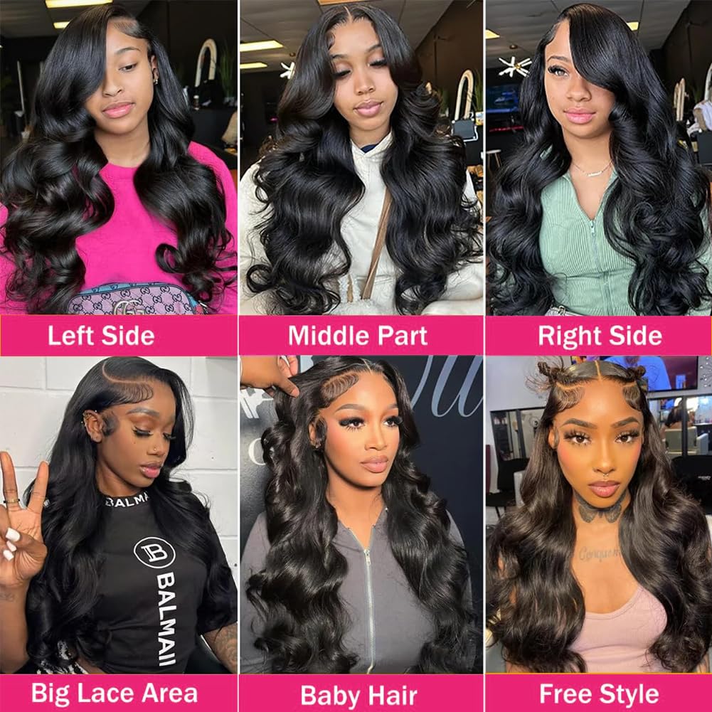 Ablyea 13x6 body wave wig on model demonstrates versatile looks