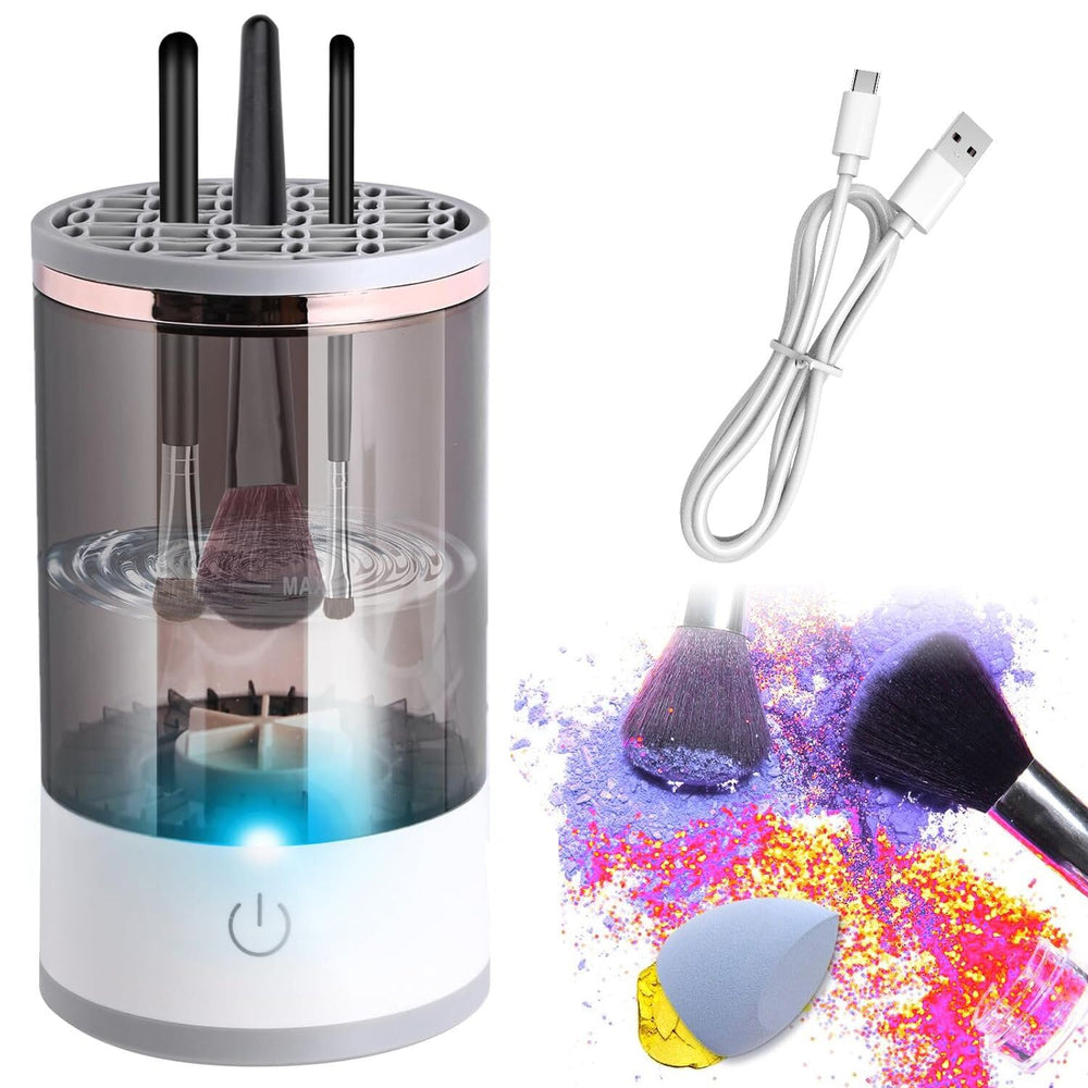 Abnaok electric makeup brush cleaner front view, compact and powerful for quick, residue-free cleaning.