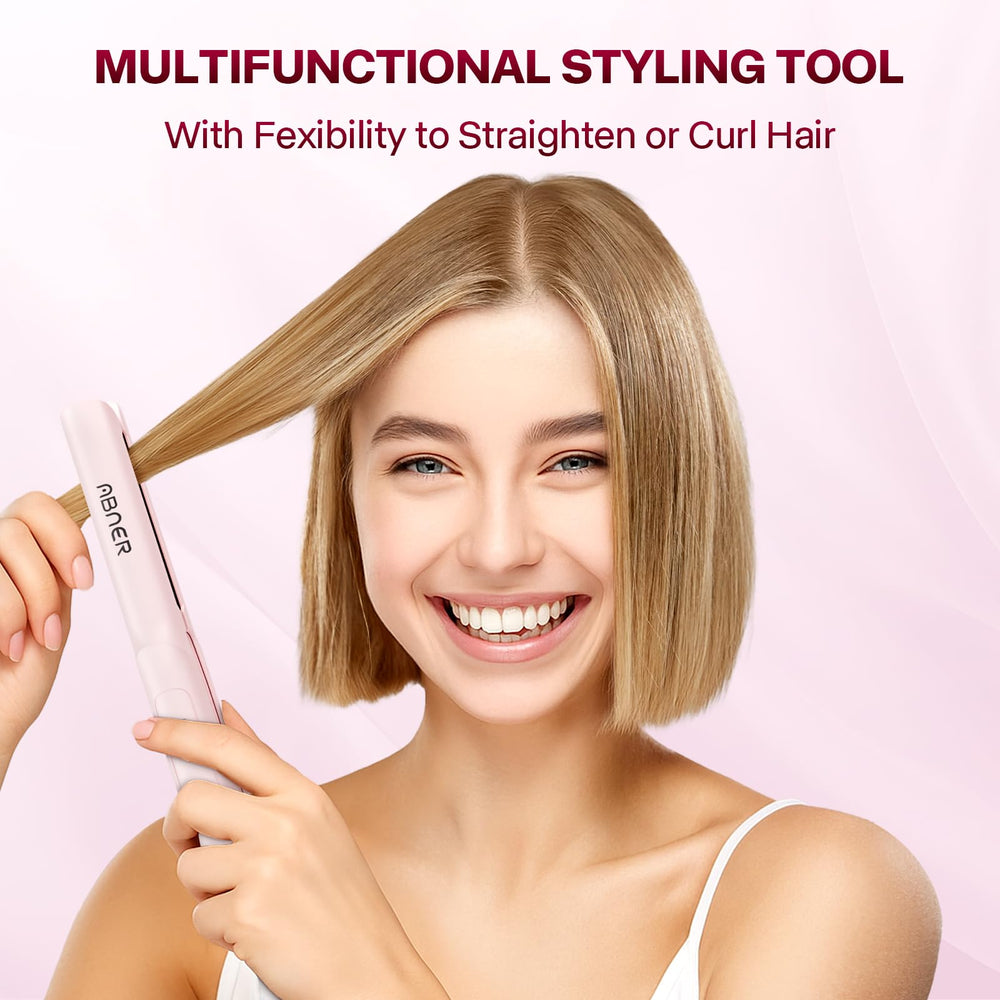 ABNER Mini Flat Iron heat settings 280-430°F for customized styling options.