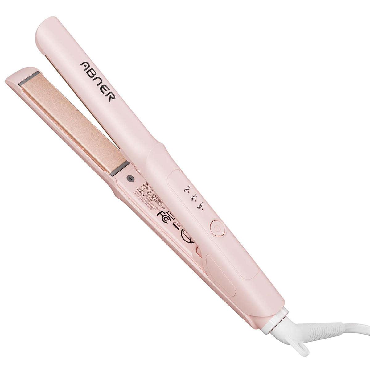 ABNER Mini Flat Iron plate close-up—0.7-inch plates for precise bangs and short styles.