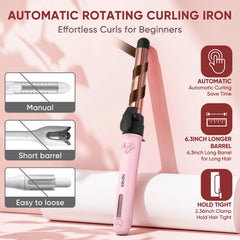 ABNER rotating curling iron with 0.75-inch barrel for tight, defined curls and control