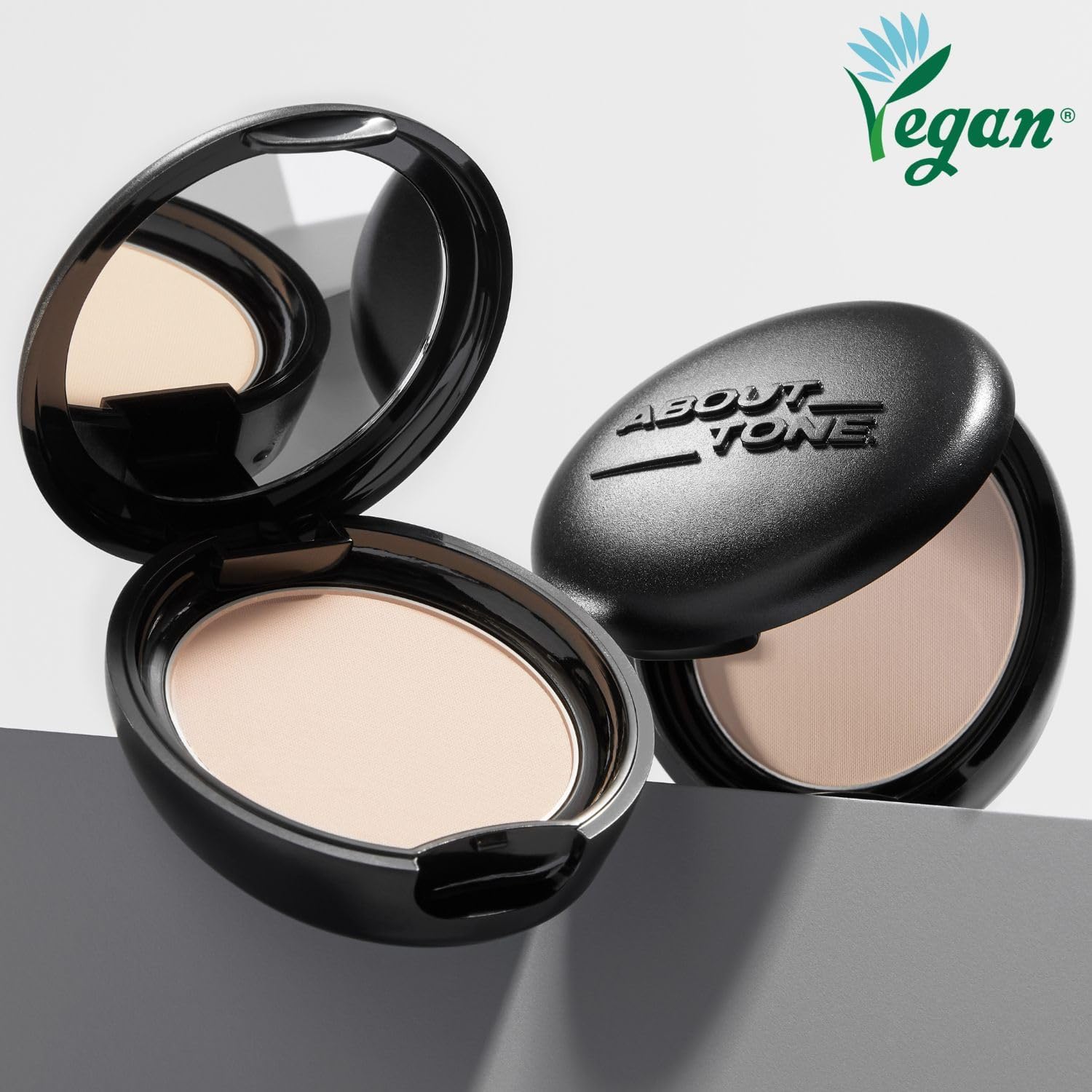 ABOUT TONE Blur Powder Pact vegan formula in travel-friendly packaging.